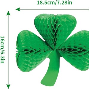 Ornements Nid d'Abeille Trèfle Décorations Fête de la Saint-Patrick Chapeau Vert <span class=keywords><strong>Irlandais</strong></span> Fête du Vert Vente Chaude Fournitures de Fête en Papier Durables - Product Image 3