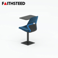 Chaise de formation pour étudiants en maille couleur personnalisée, mobilier de bureau avec tablette d'écriture, roulettes mobiles pour salle de classe et bureau