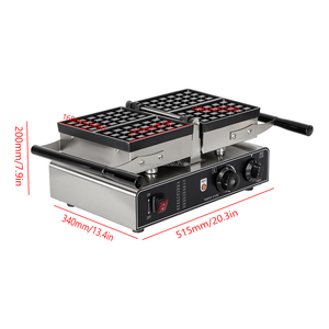 Waffle cuadrado de acero inoxidable comercial de 2 rebanadas, antiadherente, Industrial, diseño belga, Control de temperatura y tiempo para nuevo - Product Image 2