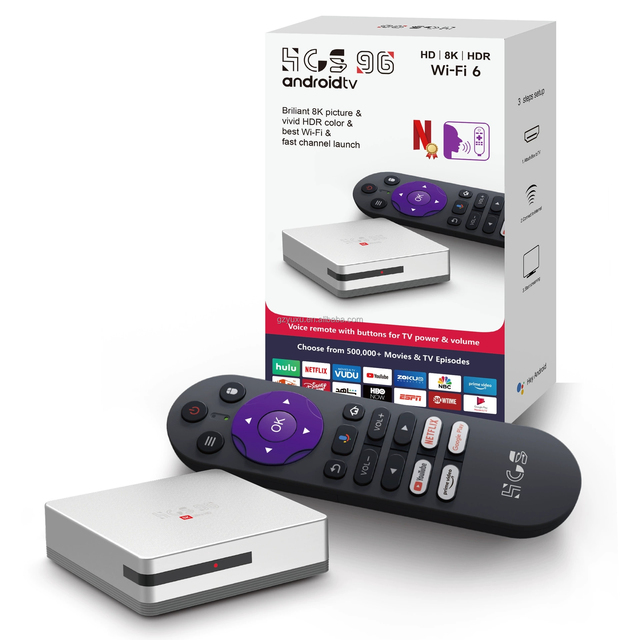 HCS96 Android 14 Game TV Box 4K Smart Gaming Console WiFi for Media Player Retro Emulator EU/US Plug 64GB 15000+ Games