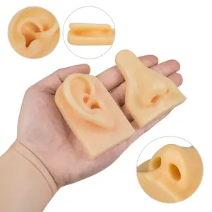 1 pièce réutilisable Silicone souple Flexible 3D nez modèle d'oreille pour Piercing anneau bijoux affichage Piercing modèle pratique nez