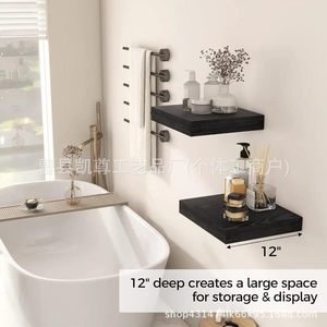 Solid wood corner <b>shelf</b>, wooden hanging book organizer for <b>bedroom</b>, living room, and bathroom. - Product Image 5