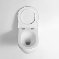 WC suspendu mural en céramique blanc brillant pour salle de bain, gain de place