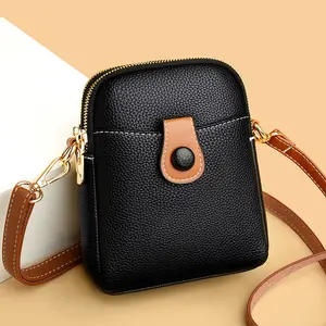 2023 New Mobile Phone Bag Small and Large Capacity Double Bay Women's Bag Simple One Shoulder Crossbody Small Bag