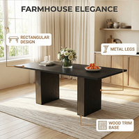 Table de cuisine rectangulaire de style farmhouse moderne, table à manger de 78 pouces pour 6, 8 ou 10 personnes, pour la maison, le bureau, la salle à manger et le salon
