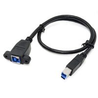 Panel kancing penguncian sekrup jantan ke betina, dudukan kabel USB 3.0 a jantan tipe B