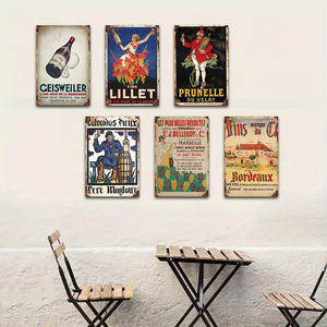 Set di Targhe Metalliche Vintage per Vino e Liquori Francesi, Decorazione Retrò da Parete per Bar, Pub, Casa, Man Cave, Cucina - Product Image 2