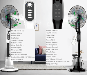 Ventilateur brumisateur portable 16 pouces, 3,5 L, en plastique, moteur en cuivre, oscillation, contrôle tactile, 3 vitesses, usage domestique et extérieur, diamètre 16 pouces - Product Image 1
