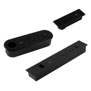 Left Steel Recessed Power Strip 2 <b>Usb</b> A Ports For Office Desk Conference Table Island - Product Image 5