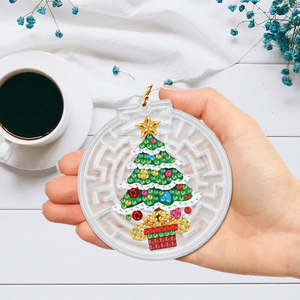 Kits de porte-clés de peinture diamant DIY, porte-clés colibris en diamant, décoration de sac, porte-clés de peinture diamant de Noël avec labyrinthe - Product Image 5