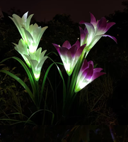 Lampu taman bunga buatan Led surya IP65, tahan air luar ruangan lanskap taman dekoratif satu merek atas 80CM panjang