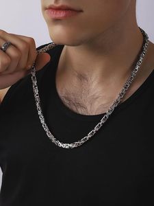 Pulseira de Corrente Bizantina em Aço Inoxidável com Banho de Ouro, Colares Fashion para Homens e Mulheres, Acessório de Festa Moderno - Product Image 6
