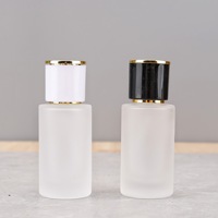 Botol Semprot Kaca Silinder Matte High-end 20ml dengan Tutup Kayu, Botol Kosong untuk Parfum