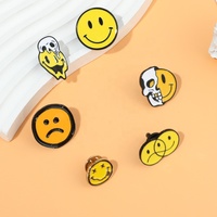 Badge Broche Personnalisé avec Expression Smiley Mignonne, Broche Drôle avec Visage Souriant, Badge en Émail Doux