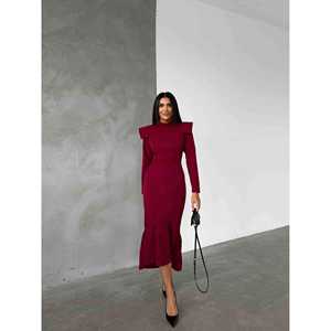 Robe de soirée en satin à col haut avec détail sur l'épaule, taille XL, robe de bal formelle, style robe de bal, robe de bal à paillettes, longueur au sol - Product Image 4