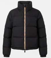 Veste matelassée réversible pour femme - Manteau d'hiver imperméable en nylon avec garniture en fourrure