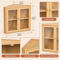 Contenitore per Pane in Legno ad Angolo con Porte in Vetro, Design Triangolare a Due Livelli, per Conservare Prodotti da Forno e Bagel
