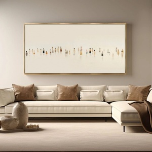 Arte Mural Horizontal Grande con Figuras Humanas, Decoración Creativa Personalizada, Arte Abstracto Hecho a Mano en Lienzo para Hogar y Galería - Product Image 1