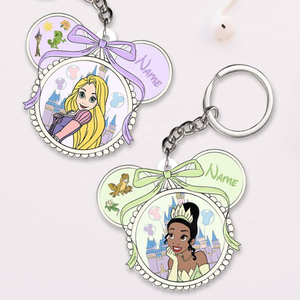 Llavero Personalizado de <span class=keywords><strong>Princesa</strong></span> con Lazo y Castillo, Regalo de <span class=keywords><strong>Cenicienta</strong></span> y Bella para Niñas, Recuerdos de Fiesta y Regalos para el Día del Niño - Product Image 5