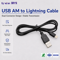 Kabel USB AM ke Lightning, Kabel Sinkronisasi Data Pengisian Daya 8Pin untuk iPhone iPad, OEM ODM Panjang Kustom RoHS