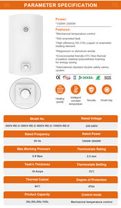 Chauffe-eau électrique de stockage pour toute la maison de <span class=keywords><strong>bain</strong></span> pour les hôtels avec réservoir de stockage de grande capacité Chaudière en acier inoxydable 30L-100L - Product Image 4