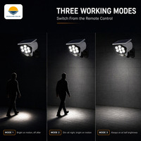Vente en gros de lampes murales solaires à LED avec télécommande, rechargeables, étanches, pour extérieur, jardin, maison, sécurité, dissuasion, fausse caméra