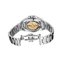 Montre de luxe Citizen au design unique en acier inoxydable, style affaires, avec fond transparent, affichage de la date, résistance à l'eau 3 ATM, sportive