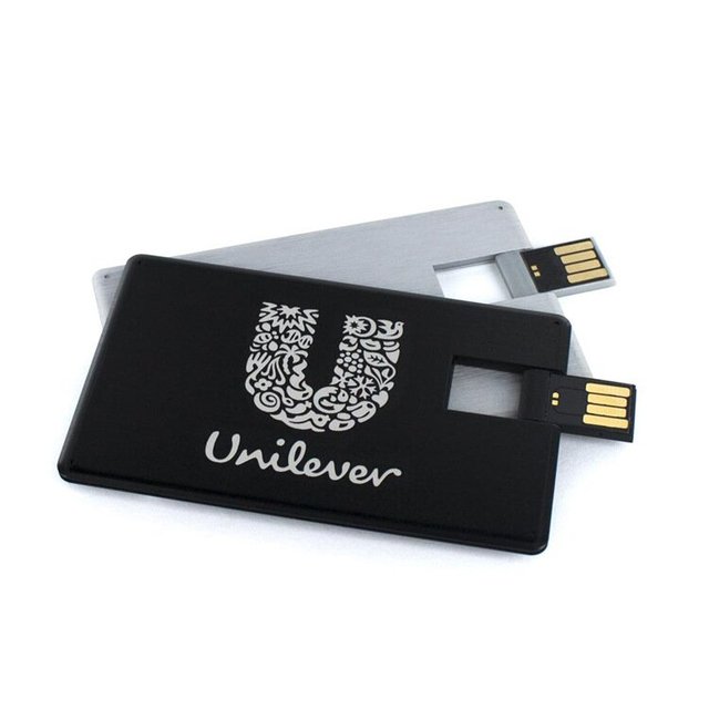Promo Custom LOGO Metal USB Business Card 128MB to 128GB Pendrive Card USB Flash Drive