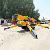 Mini-grue araignée robuste de 8 tonnes avec grue de levage télescopique pour l'installation de murs-rideaux en verre