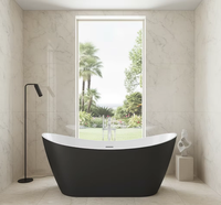 Baignoire autoportante en acrylique écologique de luxe durable pour spa intérieur avec drain, design moderne, bassin de bain