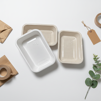 Plateau alimentaire en bagasse pour compagnies aériennes, en pâte de cellulose vierge, compostable, biodégradable, sans plastique, durable, pour la vente en gros
