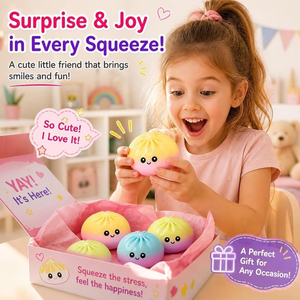 Jouet Squishy Anti-Stress Alimentaire en Forme de Boulette Scintillante, Boule Anti-Stress Sensorielle en Forme de Baozi, Jouet Sensoriel Anti-Stress à Presser - Product Image 6