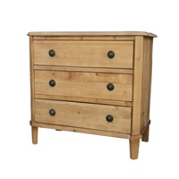 Commode à 4 tiroirs en bois sculpté, style rustique antique, pour chambre à coucher