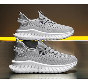 Zapatos de verano para hombre, zapatos de trabajo informales transpirables Flyweave con suela gruesa, zapatos deportivos para correr al aire libre - Product Image 3