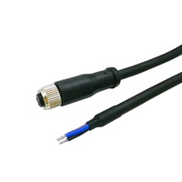 Connecteur étanche personnalisé à résistance de contact de 1 m, 3 broches femelle, capteur M8 vers câble ouvert