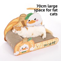 Tour à gratter pour chat en carton ondulé, extra large, durable, style mignon, avec plateformes d'escalade et lit confortable pour chats d'intérieur toute l'année