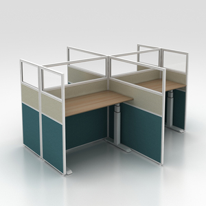 4 Person Office <strong>Table</strong> with <strong>Partition</strong> Design Staff Cubicle Workstation - Product Image 2