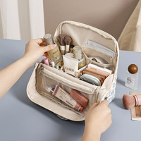 Kotak Kosmetik Quilting Gaya Instagram, Kapasitas Besar, Banyak Kompartemen, Tas Perjalanan Portabel