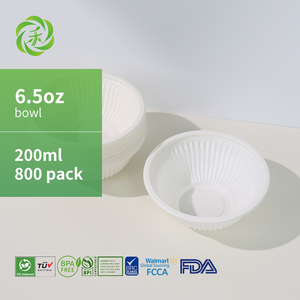 Bol jetable personnalisable de 6,5 oz en amidon de maïs, résistant au congélateur et au micro-ondes, étanche et écologique, pour salades de fruits et soupes - Product Image 1