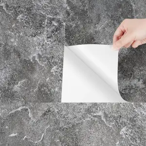 Custom Simulated Marble Tile Floor Sticker Pvc Vinyl Waterproof Self Adhesive Stickers For Walls And Floors