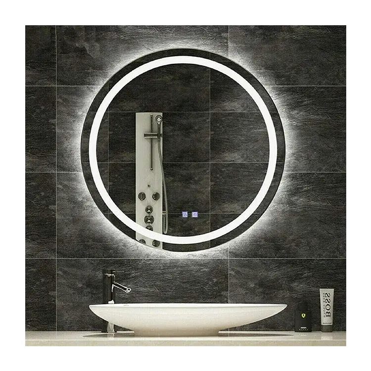 KKR Round Bathmirrors Modern Smart Frameless Bathroom Vanity Led Mirror Anti-Fog Mirror
