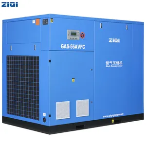 Industrial high efficiency 380v 75hp electric 55kw 7bar 8bar 10bar screw air compressor air cooling belt driven for deal