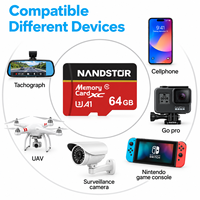 Cartes mémoire SD TF Nandstor Factory 8 Go 16 Go 32 Go 64 Go 128 Go 256 Go 512 Go OEM haute vitesse C10 U1 pour GPS, MP3, haut-parleur