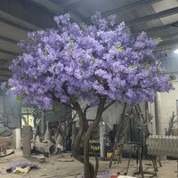 Arbre artificiel de cerisier en fleurs violet en plastique écologique résistant aux UV pour intérieur/extérieur, mariage, restaurant, Noël, nouveauté