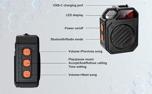 Haut-parleur Audio de Camping étanche antichoc haut-parleur sans fil audio avec <span class=keywords><strong>antenne</strong></span>/écran d'affichage - Product Image 4