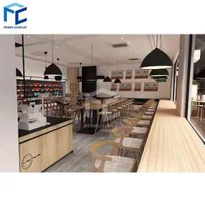 कस्टम कैफे इंटीरियर डिजाइन सजावट आधुनिक कैफे की दुकान काउंटर फर्नीचर कॉफी की दुकान फर्नीचर सजावट