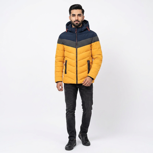 Wholesale 100% Polyester <b>Winter</b> Cotton Puffer <b>Jacket</b> Latest Design Outdoor Hooded Two Tone <b>Waterproof</b> Puffer <b>Jacket</b> for Men - Product Image 1
