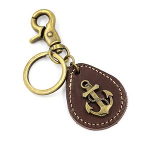 Llavero de Cuero con Clip Resistente, Ancla de Barco, Diseño Clásico, Llavero para Hombre, Llavero para Coche, Llavero con Ancla - Product Image 3