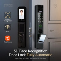 Serrure Intelligente Entièrement Automatique 10-en-1 en Aluminium Aéronautique avec Panneau en Verre Trempé de 418 mm et Vidéo pour Tuya Smart Home et Application Wood Cloud