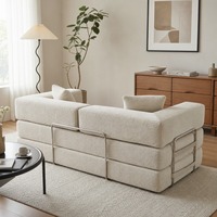 Ensemble de canapés modulaires pliants en tissu de luxe, mobilier de salon contemporain, canapé compressé sans armature en mousse